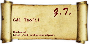 Gál Teofil névjegykártya
